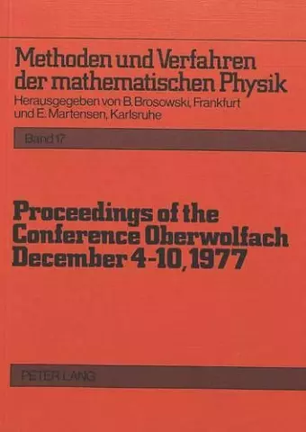 Proceedings of the Conference Oberwolfach: December 4-10, 1977 cover