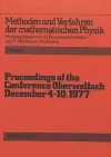 Proceedings of the Conference Oberwolfach: December 4-10, 1977 cover