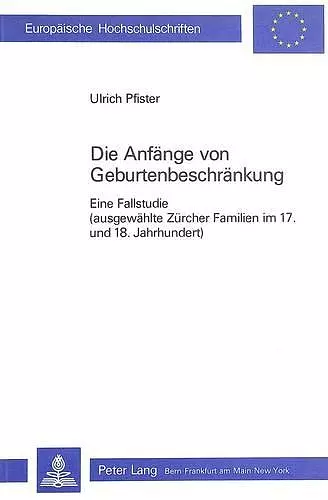 Die Anfaenge Von Geburtenbeschraenkung cover