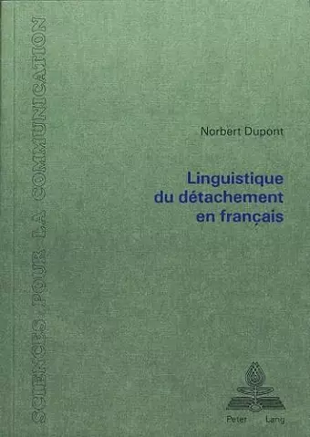 Linguistique Du Détachement En Français cover