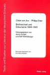 Caesar Von Arx - Philipp Etter- Briefwechsel Und Dokumente 1940-1941 cover