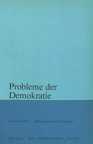 Probleme Der Demokratie cover