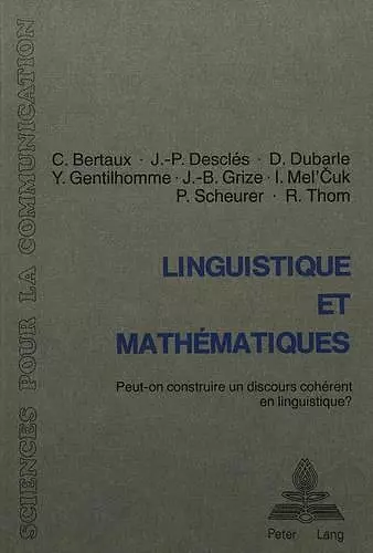 Linguistique Et Mathématiques cover