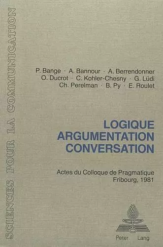 Logique, Argumentation, Conversation cover