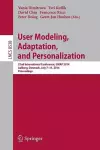 User Modeling, Adaptation and Personalization cover