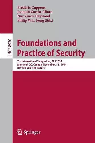 Foundations and Practice of Security cover