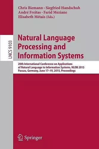 Natural Language Processing and Information Systems cover