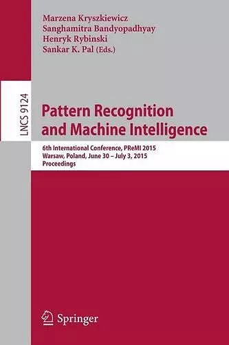 Pattern Recognition and Machine Intelligence cover