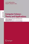 Computer Science -- Theory and Applications cover