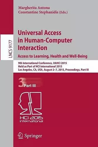 Universal Access in Human-Computer Interaction. Access to Learning, Health and Well-Being cover