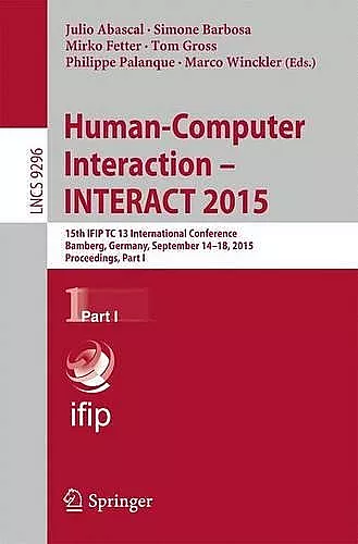 Human-Computer Interaction – INTERACT 2015 cover