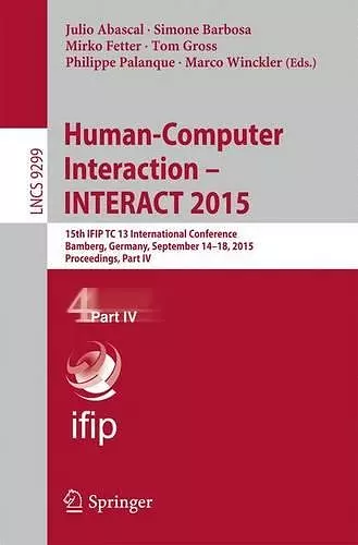 Human-Computer Interaction – INTERACT 2015 cover