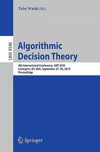 Algorithmic Decision Theory cover
