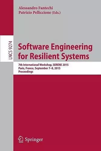 Software Engineering for Resilient Systems cover