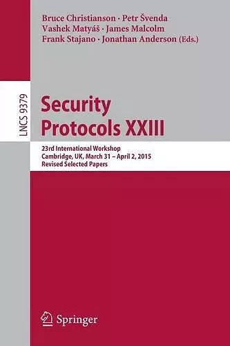 Security Protocols XXIII cover