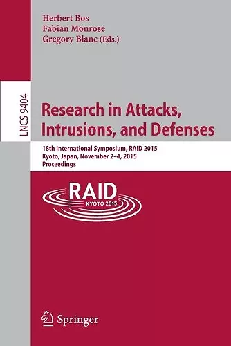 Research in Attacks, Intrusions, and Defenses cover