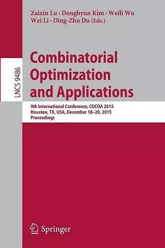 Combinatorial Optimization and Applications cover