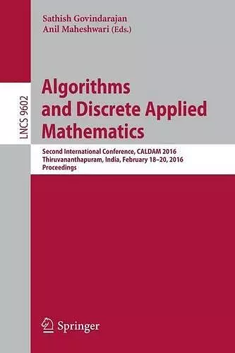 Algorithms and Discrete Applied Mathematics cover