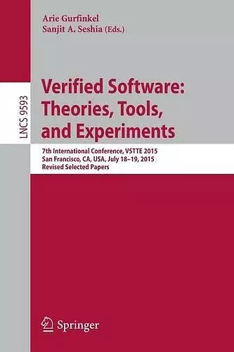 Verified Software: Theories, Tools, and Experiments cover
