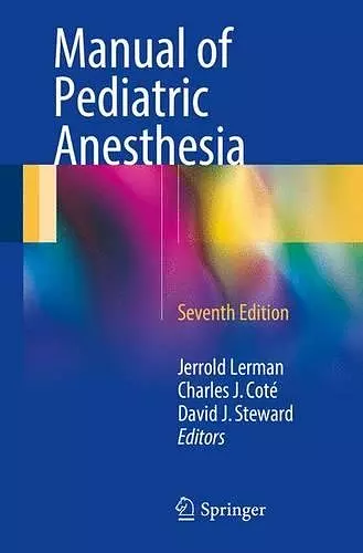 Manual of Pediatric Anesthesia cover