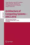 Architecture of Computing Systems -- ARCS 2016 cover