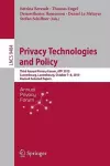 Privacy Technologies and Policy cover