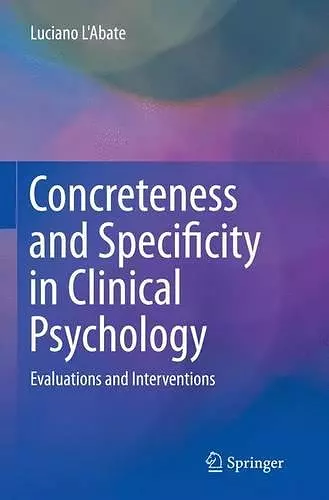 Concreteness and Specificity in Clinical Psychology cover