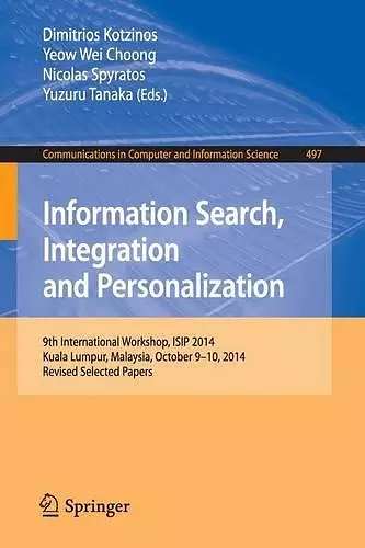 Information Search, Integration and Personalization cover