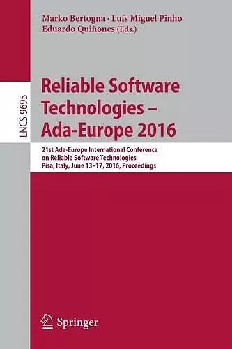 Reliable Software Technologies – Ada-Europe 2016 cover