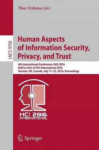 Human Aspects of Information Security, Privacy, and Trust cover