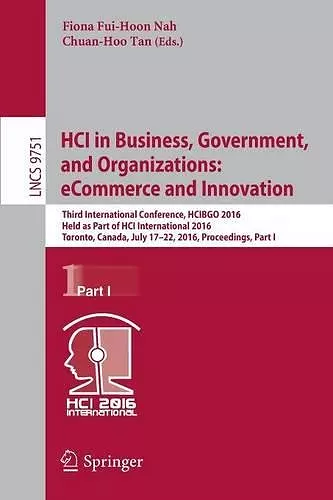 HCI in Business, Government, and Organizations: eCommerce and Innovation cover