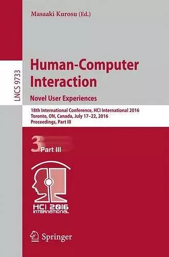 Human-Computer Interaction. Novel User Experiences cover