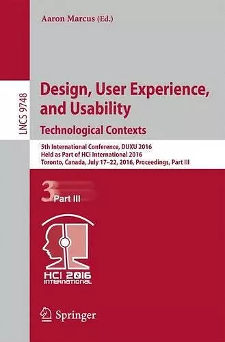 Design, User Experience, and Usability: Technological Contexts cover