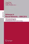 Advances in Neural Networks – ISNN 2016 cover