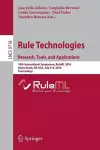 Rule Technologies. Research, Tools, and Applications cover