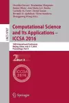 Computational Science and Its Applications – ICCSA 2016 cover