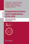 Computational Science and Its Applications - ICCSA 2016 cover