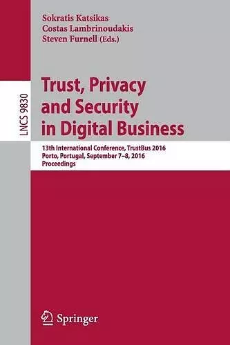 Trust, Privacy and Security in Digital Business cover