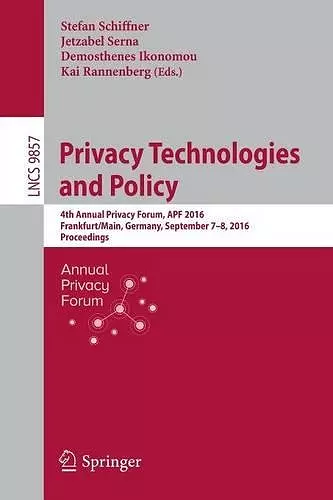 Privacy Technologies and Policy cover