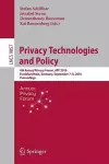 Privacy Technologies and Policy cover