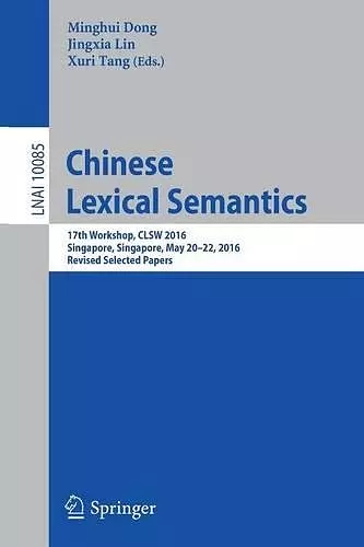 Chinese Lexical Semantics cover