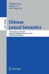 Chinese Lexical Semantics cover