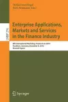 Enterprise Applications, Markets and Services in the Finance Industry cover