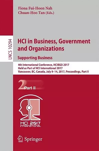 HCI in Business, Government and Organizations. Supporting Business cover