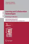 Learning and Collaboration Technologies. Technology in Education cover