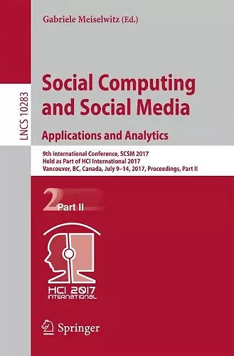 Social Computing and Social Media. Applications and Analytics cover