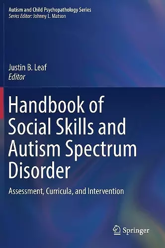 Handbook of Social Skills and Autism Spectrum Disorder cover