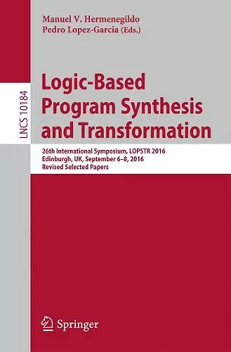 Logic-Based Program Synthesis and Transformation cover