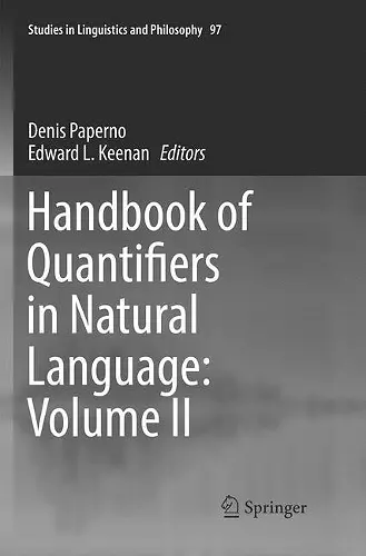 Handbook of Quantifiers in Natural Language: Volume II cover