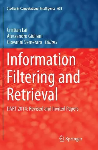 Information Filtering and Retrieval cover